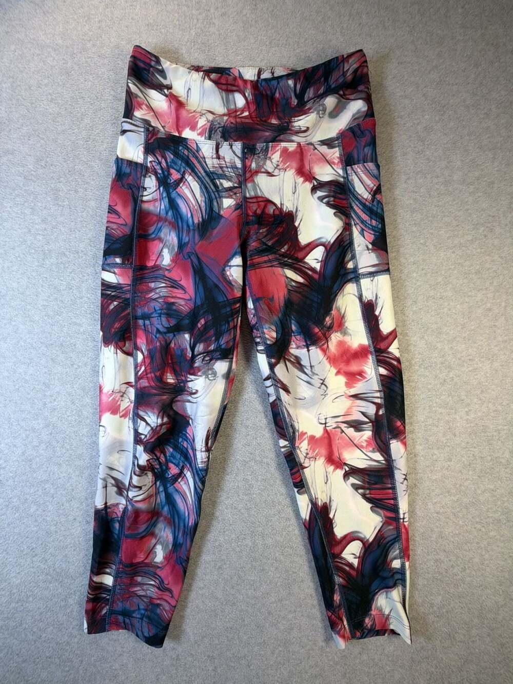 Bally Total Fitness Multicolor Abstract Print High Rise Side Pocket Yoga Legging